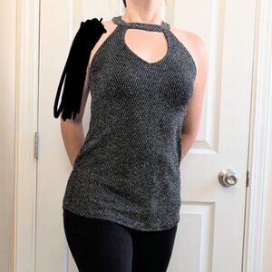Ricki's Black and Silver Shiny Chevron Tank Top - Great Condition